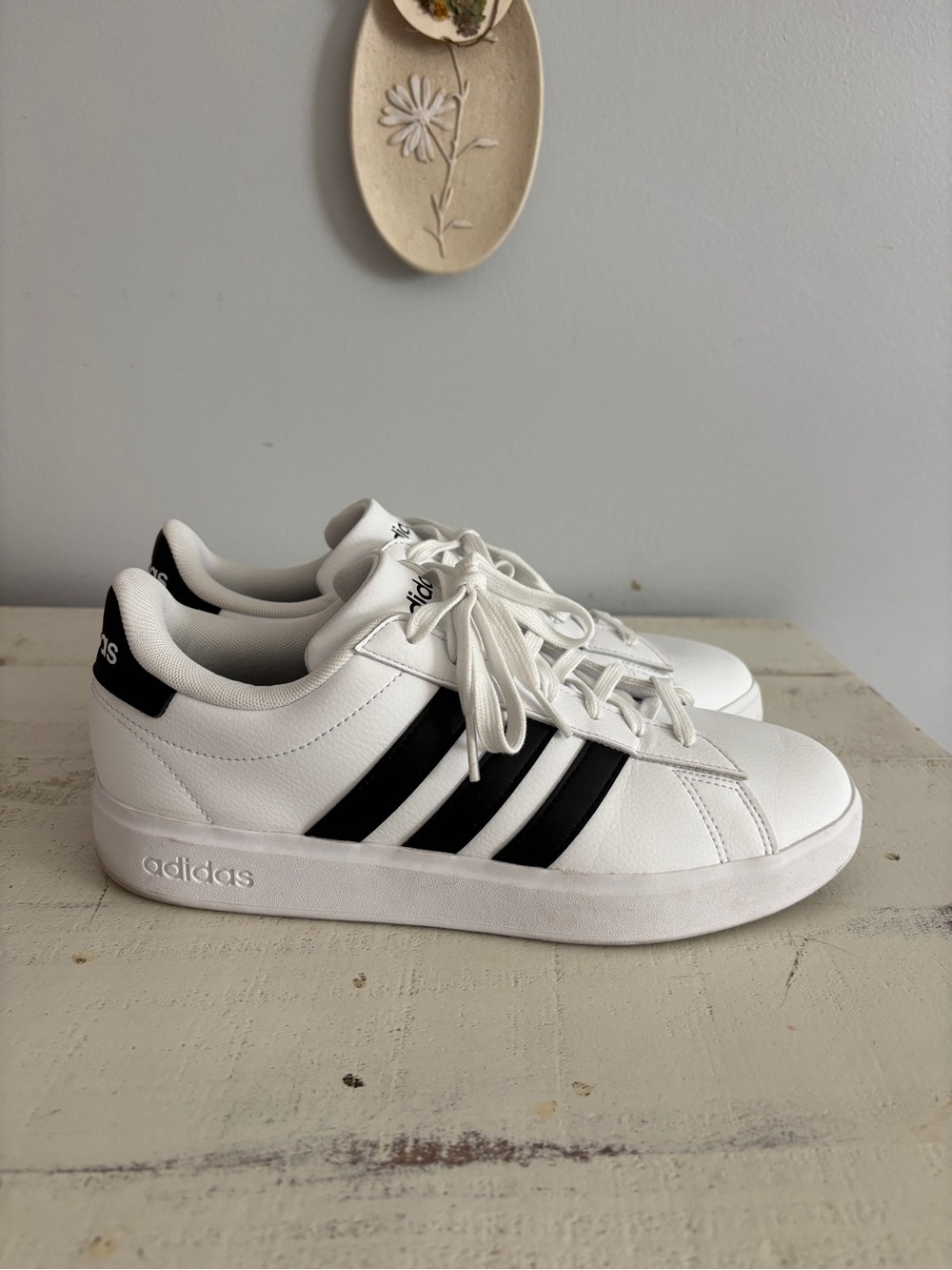 Adidas White and Black Low-Top Sneakers